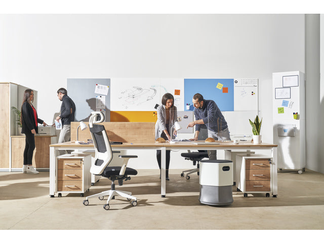 Whiteboard Rocada Skincube 55x55x200cm mobiel wit met 4 zijden