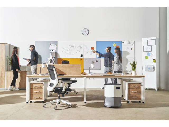 Whiteboard Rocada Skincube 55x55x200cm mobiel wit met 4 zijden