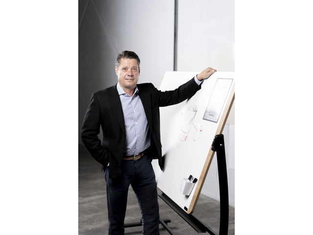 Whiteboard Rocada Naturel 129x100cm wit mobiel 2-zijdig