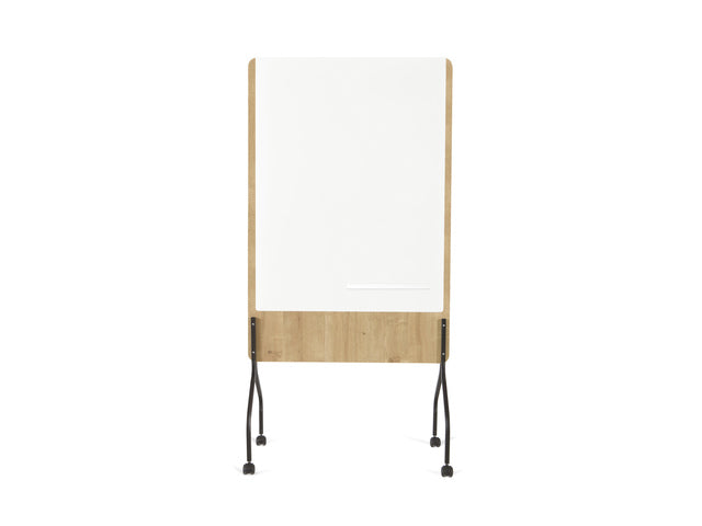 Whiteboard Rocada Naturel 100x120cm wit mobiel 2-zijdig melamine magnetisch