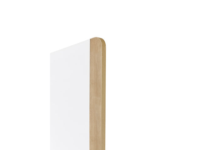 Whiteboard Rocada Naturel 100x120cm wit mobiel 2-zijdig melamine magnetisch