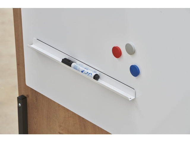 Whiteboard Rocada Naturel 100x120cm wit mobiel 2-zijdig melamine magnetisch