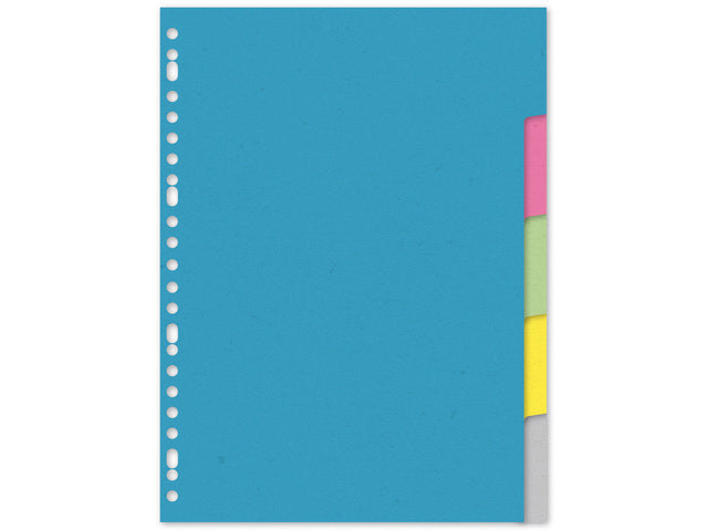 Tabblad Kangaro A4 blanco karton 220gr assorti 23-gaats 5-delig