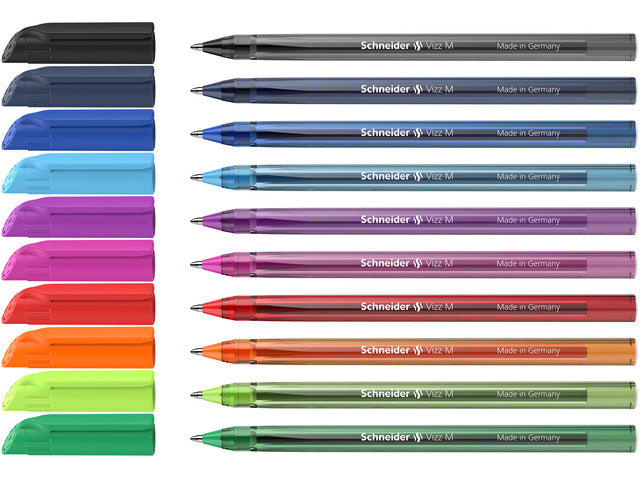 Balpen Schneider Vizz M etui a 10st. ezel. kleuren