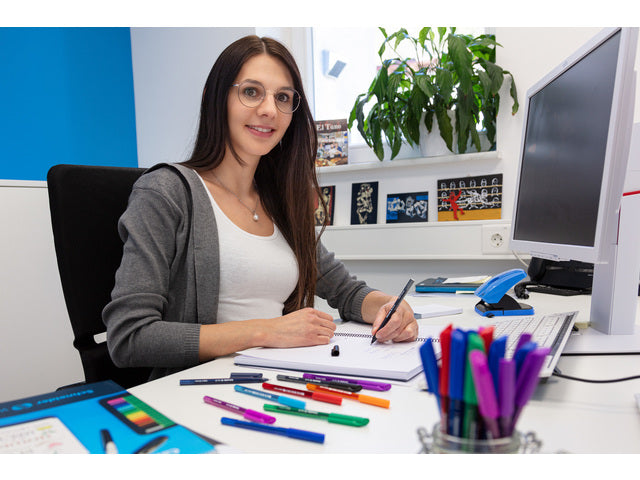Balpen Schneider Vizz M etui a 10st. ezel. kleuren