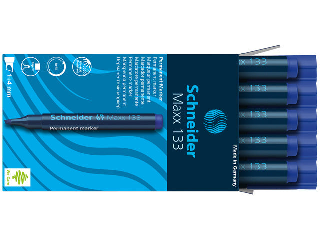 Marker Schneider Maxx 133 permanent beitelpunt blauw