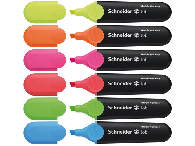 Textmarker Schneider Job 150, Etui mit 6 Stück, bunt sortiert