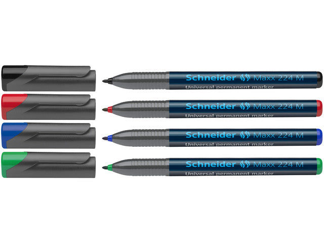Universele marker Schneider Maxx 224 M permanente etui a 4 stuks