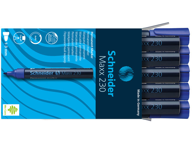Marker Schneider Maxx 230 permanente ronde punt blauw