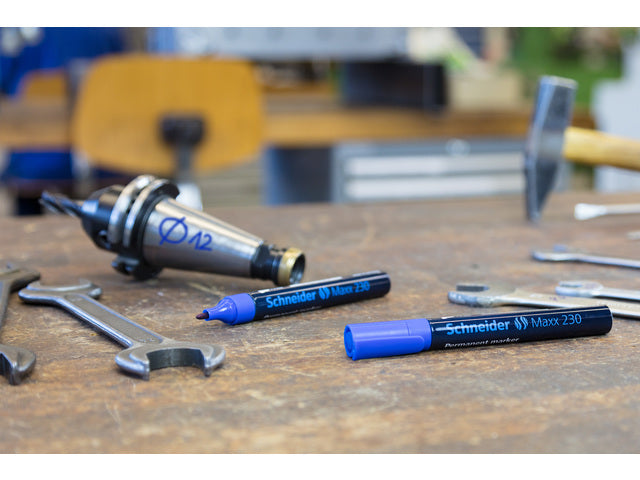 Marker Schneider Maxx 230 permanente ronde punt blauw