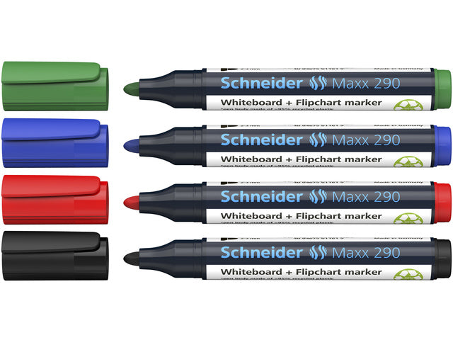 Boardmarker Schneider Maxx 290 assorti doos 3+1 gratis