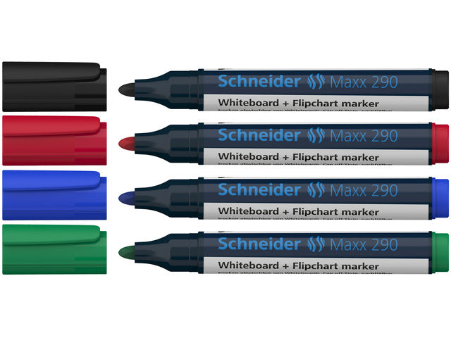 Boardmarker Schneider Maxx 290 ronde punt etui à 4 stuks