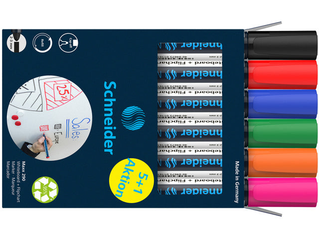 Boardmarker Schneider Maxx 290 assorti doos 5+1 gratis