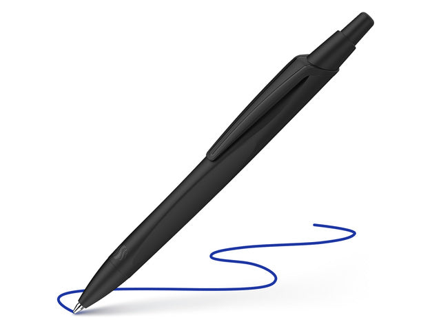 Balpen Schneider Reco zwart, schrijfkleur: blauw