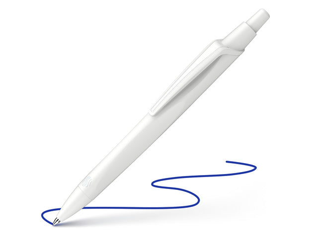 Balpen Schneider Reco wit, schrijfkleur: blauw