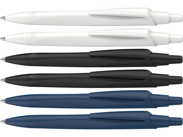Balpen Schneider Reco assorti kleuren: zwart, donkerblauw en wit 6 stuks