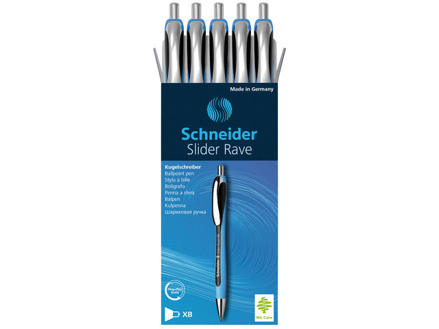 Balpen Schneider Slider Rave XB blauw-zwart doos 5 stuks