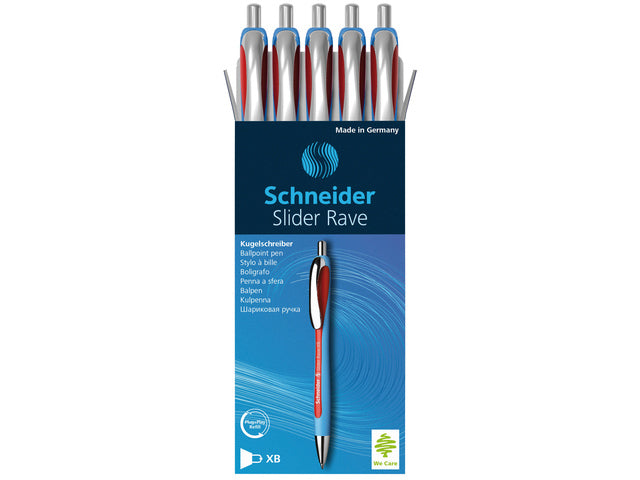 Balpen Schneider Slider Rave XB blauw-rood doos 5 stuks