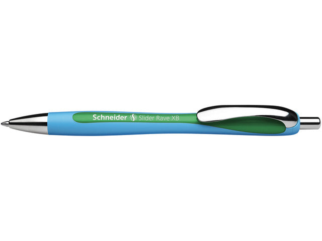 Balpen Schneider doos Slider Rave XB groen 5 stuks