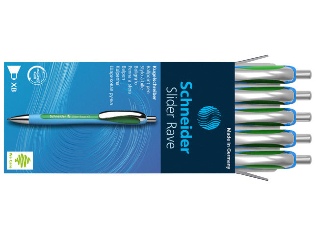 Balpen Schneider Slider Rave XB 1,4mm blauw-groen