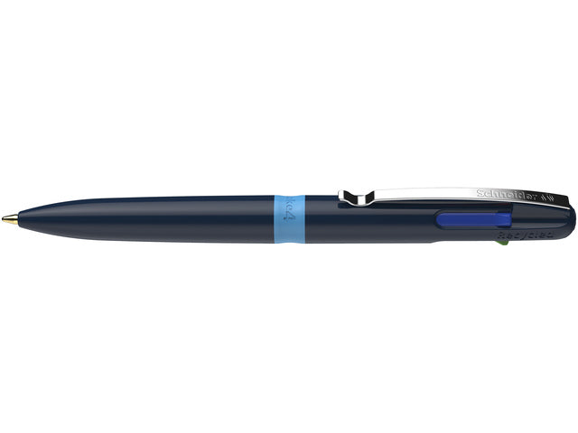 Balpen Schneider Take 4 donkerblauw/ lichtblauw
