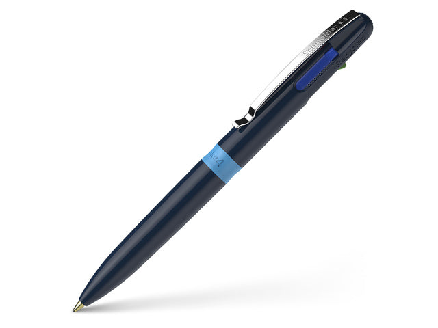 Balpen Schneider Nimm 4 donkerblauw/ lichtblauw