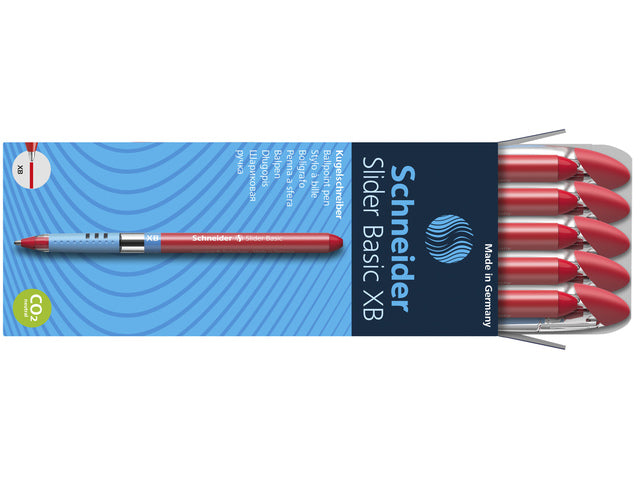 Balpen Schneider Slider Basic XB 1,4mm kogelbreedte rood
