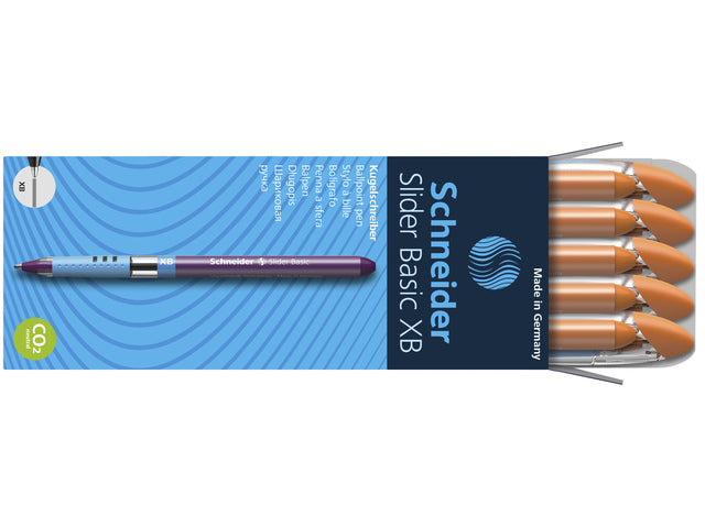 Balpen Schneider Slider Basic XB 1,4mm kogelbreedte oranje