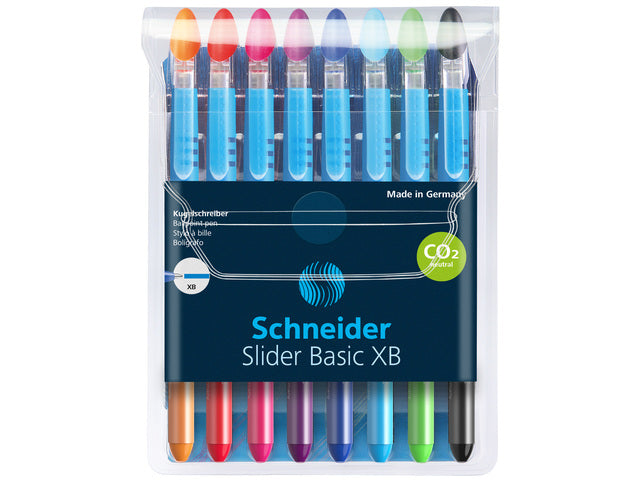 Balpen Schneider Slider Basic XB etui a 8 stuks