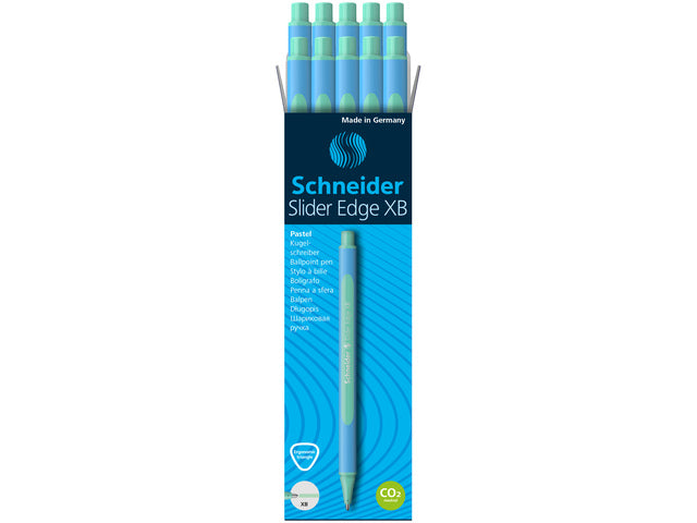 Balpen Schneider Slider Edge XB Pastel Mint doos 10 stuks