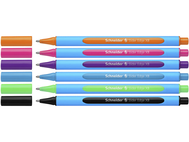 Balpen Schneider Slider Edge XB 1,4mm assorti etui a 6 stuks