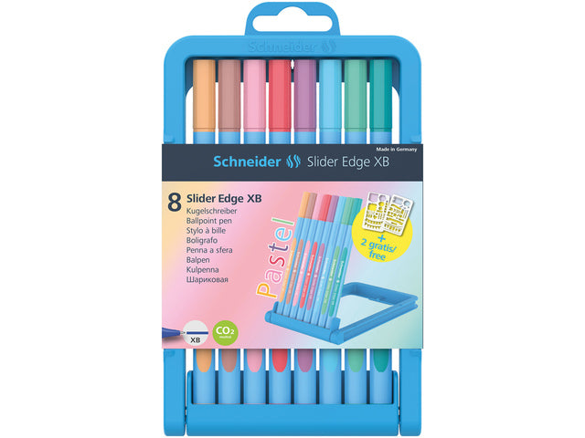 Schneider Slider Edge Pastel, Doos 8 stuks ass.