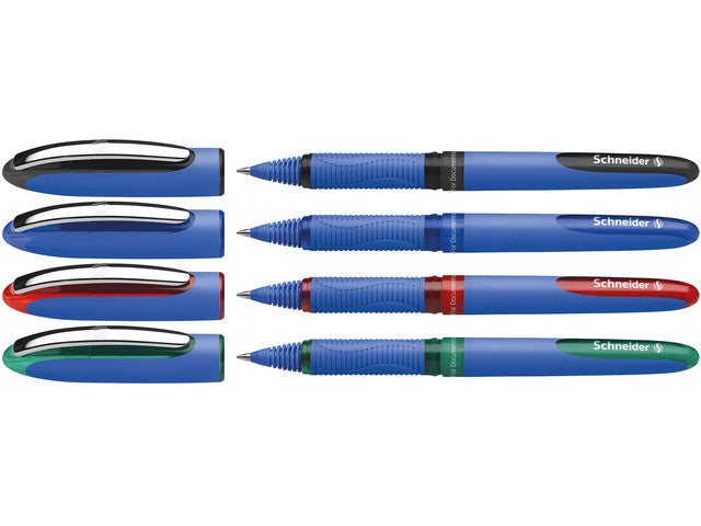 Tintenroller Schneider One Hybrid C 0,5 mm, Etui, 4 Stück