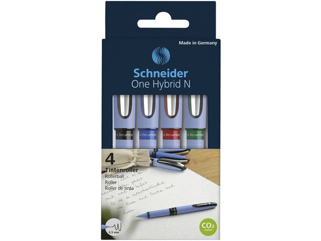 Rollerball Schneider One Hybrid N 0,5mm Etui 4 Stück
