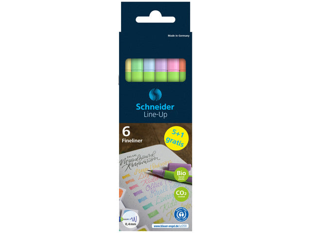 Fineliner Schneider Line-Up Pastel 0,4mm 5+1 gratis sortiert