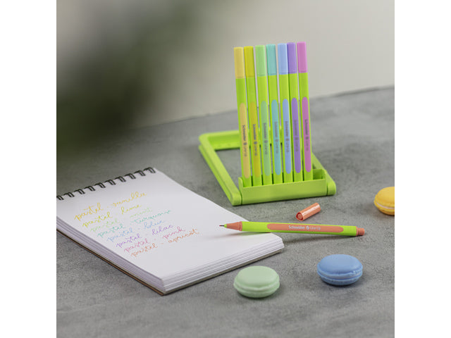 Fineliner Schneider Line-Up Pastel 0,4mm verstellbares Federmäppchen 8 Stück