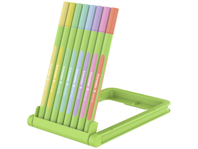 Fineliner Schneider Line-Up Pastel 0,4mm verstellbares Federmäppchen 8 Stück