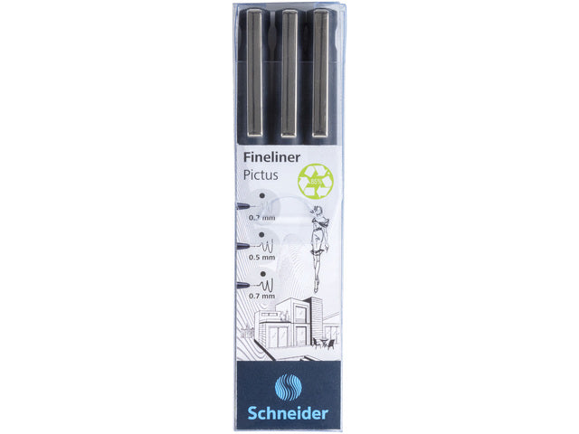 Fineliner Schneider Pictus Etui 3 Stück