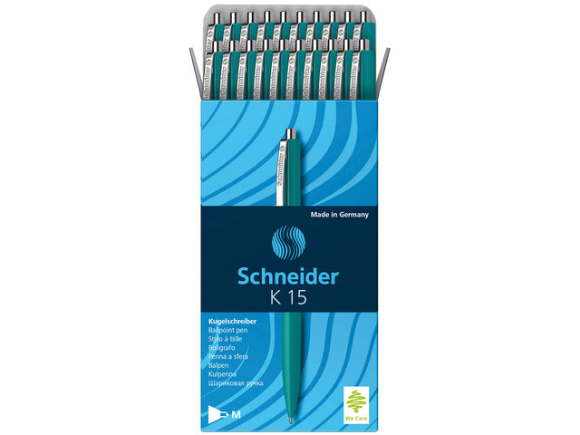 Balpen Schneider K15 groen doos 20 stuks