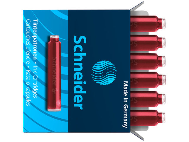 Inktpatronen Schneider doos a 6 stuks rood