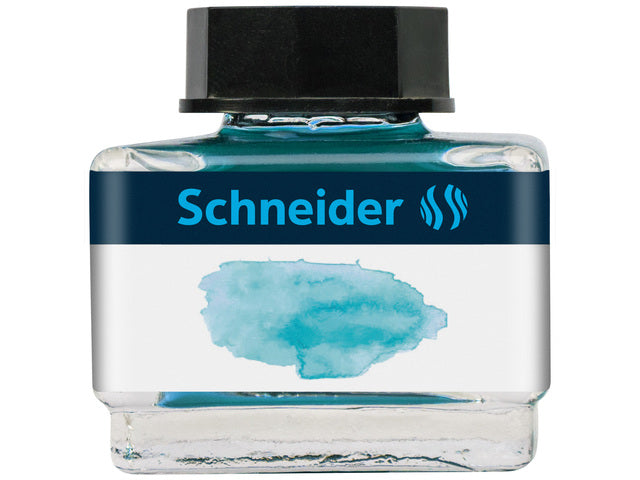 Inktpotje Schneider 15ml pastel Bermuda blauw voor vulpen en rollerball