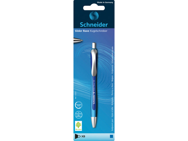 Balpen Schneider Rave XB blauw op blister