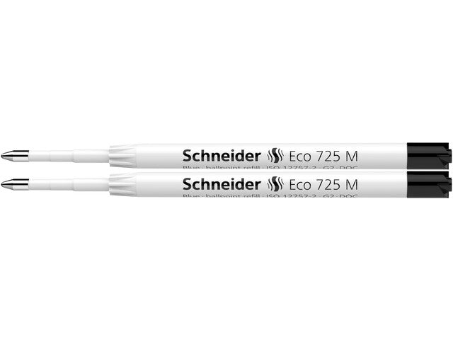 Balpenvulling Schneider Eco zwart 2 stuks op blister