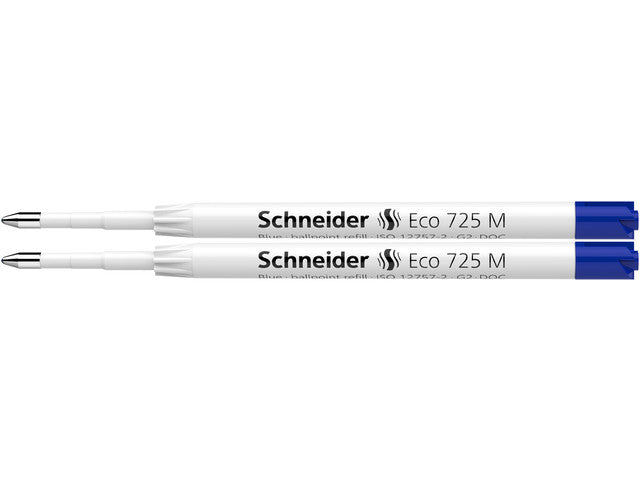 Balpenvulling Schneider Eco blauw 2 stuks op blister