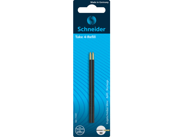 Balpenvulling Schneider Take 4, 2 stuks zwart