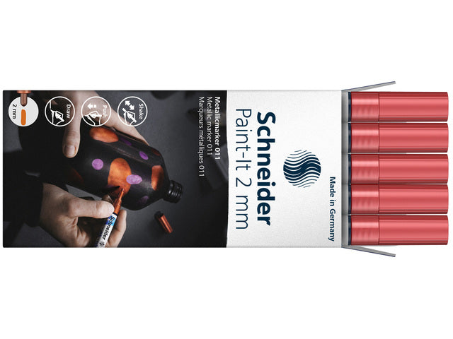 Metallic marker Schneider Paint-it 011 2mm rood metallic