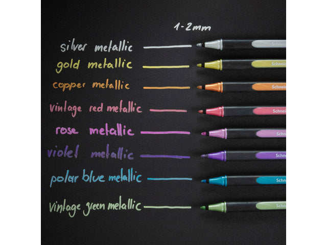 Metallic liner Schneider Paint-it 020 1-2mm etui 4st. (metallic zilver, goud, koper