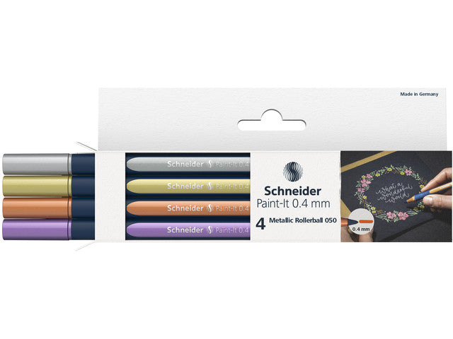 Metallic-Rollerball Schneider Paint-it 050 0,4 mm Etui 4 Stück