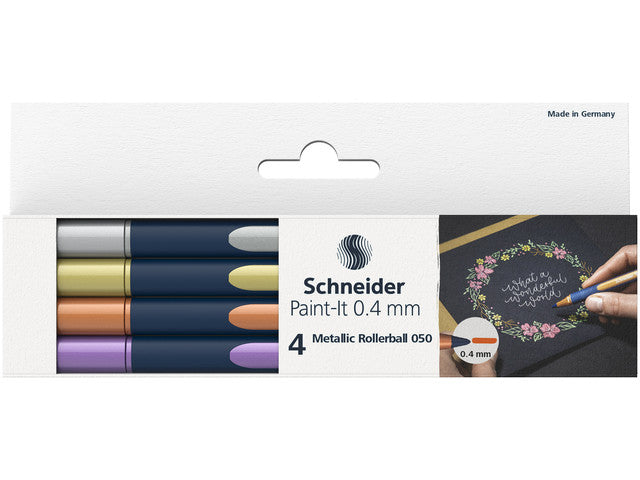 Metallic-Rollerball Schneider Paint-it 050 0,4 mm Etui 4 Stück