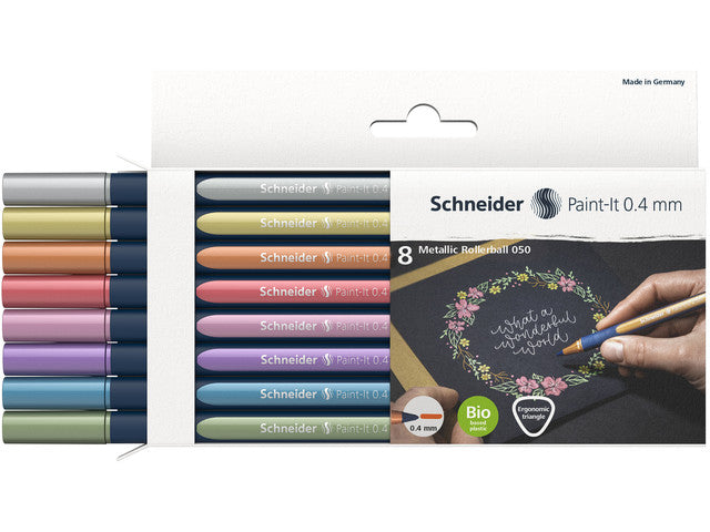 Metallic-Rollerball Schneider Paint-it 050 0,4 mm Etui 8 Stück